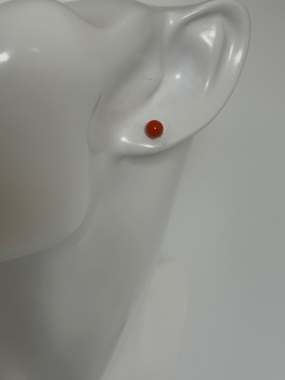 14k real solid gold Coral Red Stud Earrings​